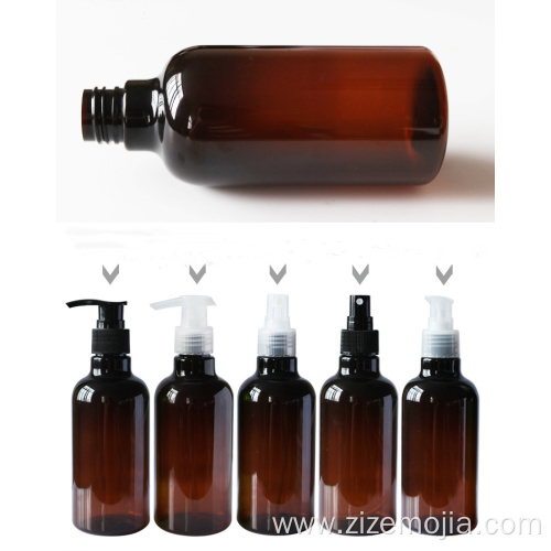 Plastic Type amber shampoo bottle Use with pump